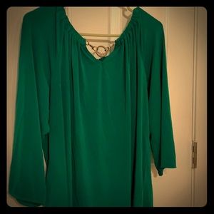 Dana Bachman green top. Size OX